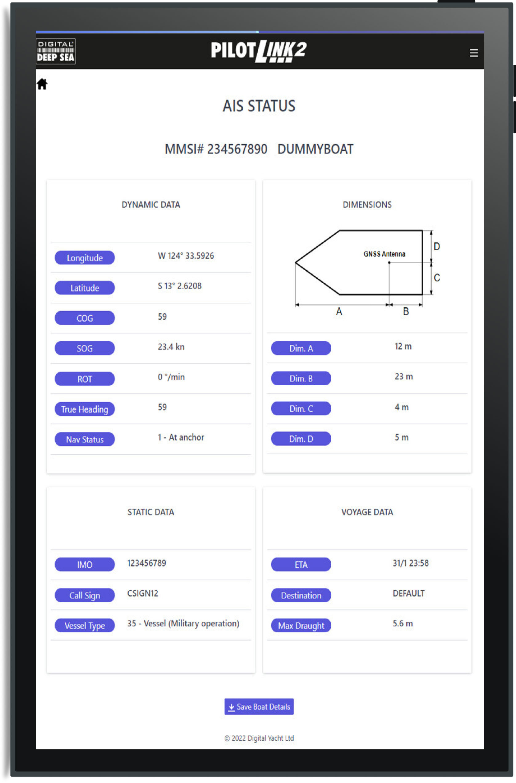 Web interface for Pilotlink2